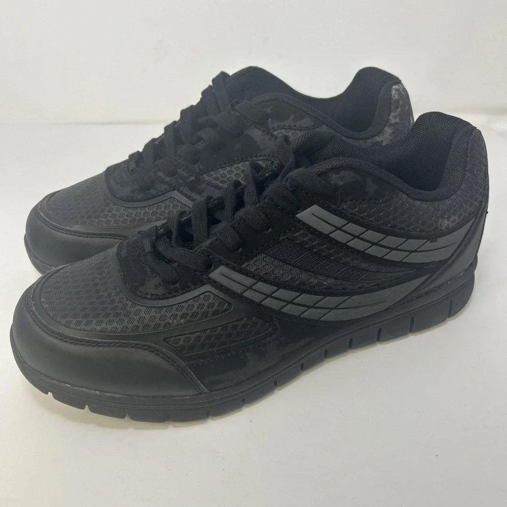 safeTstep Expo Runner‎ 8 Slip Resistant Shoe Men's 9.5 Black, Comfort Insole